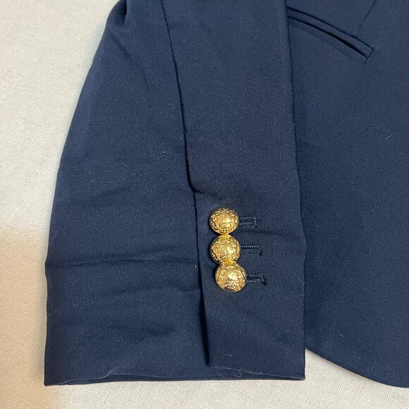 ZARA BASIC Women’s Navy Blazer Elegant Classic Fit with Stretch Fabric Work Sz L - Picture 10 of 12